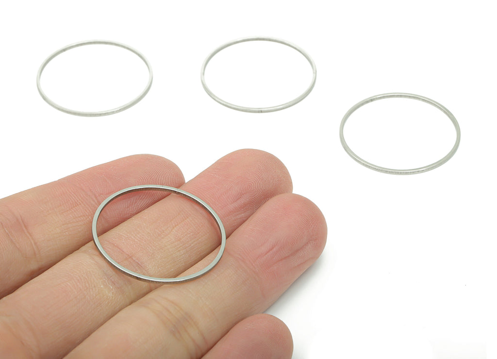 Stainless Steel 201 Round Hoop Connector - 28*1*1mm - Stainless Steel 201 Circle Ring Links - Jewelry Supplies - 27.82x27.82x1mm - SS1367-28 - DOMEDBAZAAR