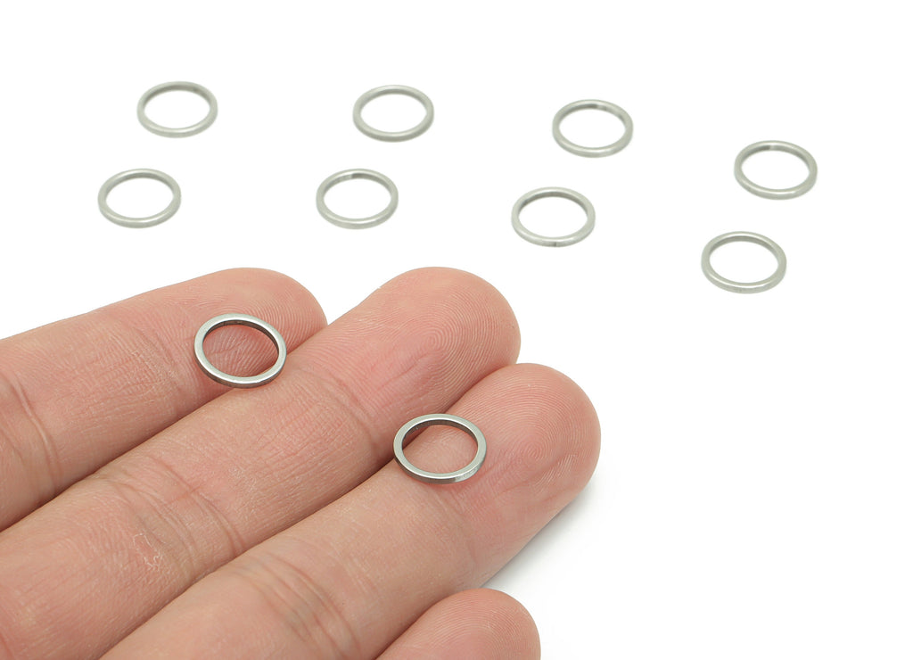 Stainless Steel 201 Round Hoop Connector - 10*1*1mm - Stainless Steel 201 Circle Ring Links - Jewelry Supplies - 9.92x9.92x1mm - SS1367-10 - DOMEDBAZAAR