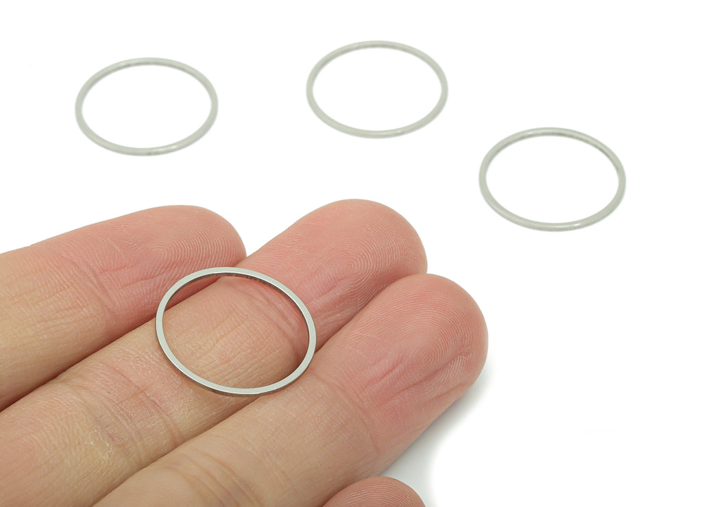 Stainless Steel 201 Round Hoop Earring Connector - 20*0.8*0.8mm - Stainless Steel 201 Circle Ring Links - 19.82x19.82x0.78mm - SS1368-20 - DOMEDBAZAAR