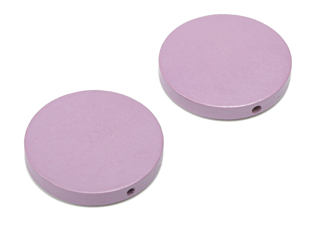 Hemu Wood Round Earring Connector - Hemu Wood Circle Disc and Bead - DIY Jewelry Making Supplies - 30.21x30.21x5.37mm - BB1177B - DOMEDBAZAAR