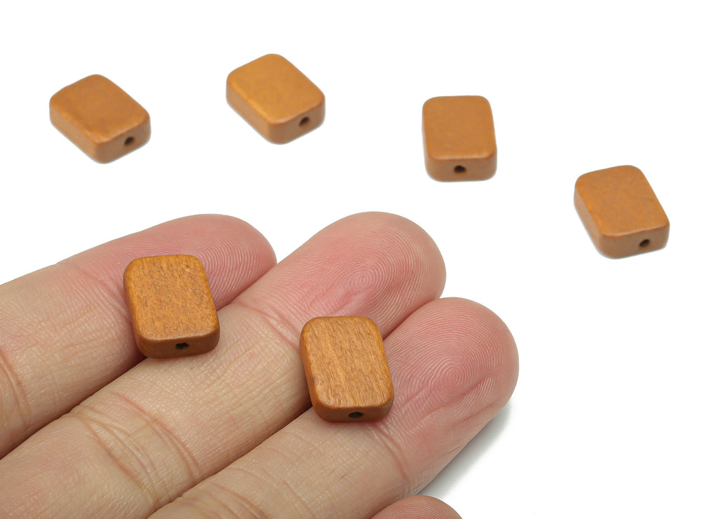 Hemu Wood Rectangle Earring Connector - Hemu Wood Rectangle Charms and Beads - DIY Jewelry Making Supplies - 13.1x9.82x4.29mm - BB1184B - DOMEDBAZAAR
