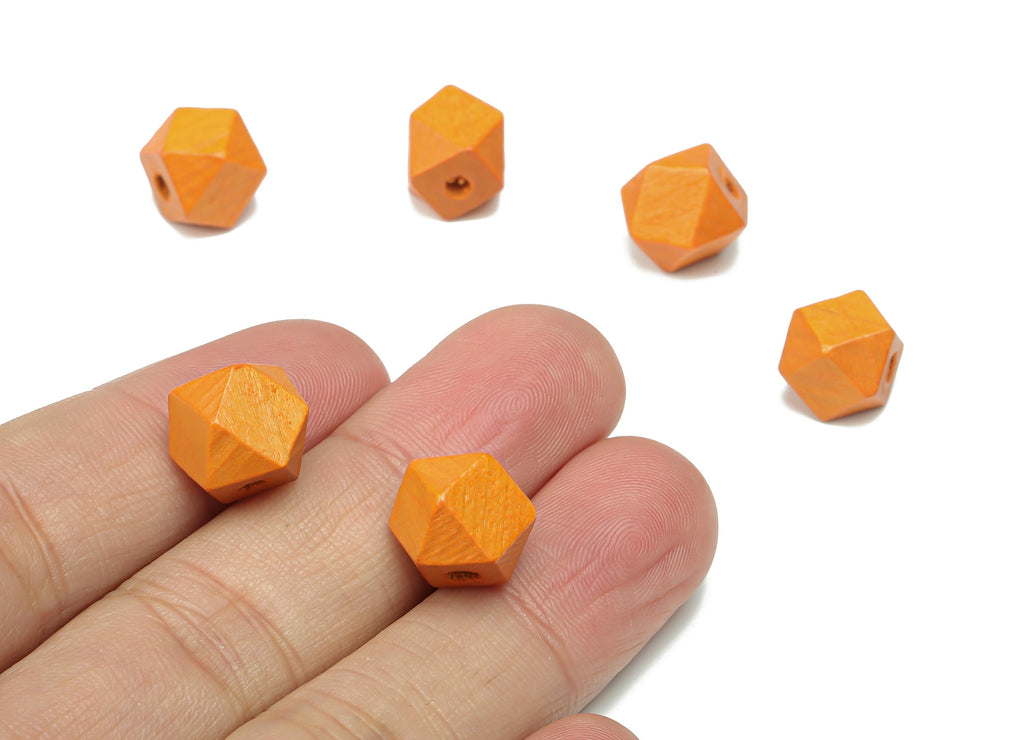 Hemu Wood Faceted Icosahedron Bead Earring Connector - Hemu Wood Faceted Icosahedron Bead - Jewelry Supplies - 9.6x9.6x9.85mm - BB1178B - DOMEDBAZAAR