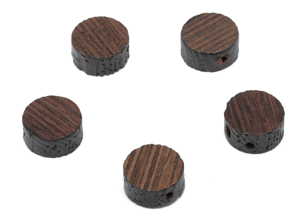 Hemu Wood Mini Round Earring Connector - Hemu Wood Mini Circle Charms and Beads - DIY Jewelry Making Supplies - 21.78x9.76x7.05mm - BB1212 - DOMEDBAZAAR