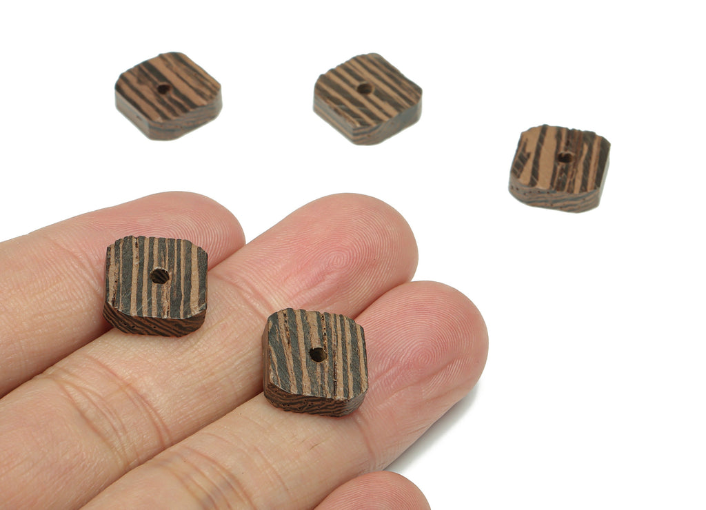 Wenge Wood Square Earring Connector - Wenge Wood Square Charms and Bead - DIY Jewelry Making Supplies - 12.27x12.27x3.72mm - BB1209 - DOMEDBAZAAR