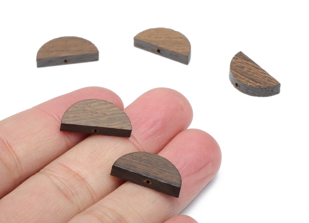 Hemu Wood Semicircle Earring Connector - Hemu Wood Half Moon Charms and Bead - DIY Jewelry Making Supplies - 19.85x10x4.01mm - BB1207 - DOMEDBAZAAR