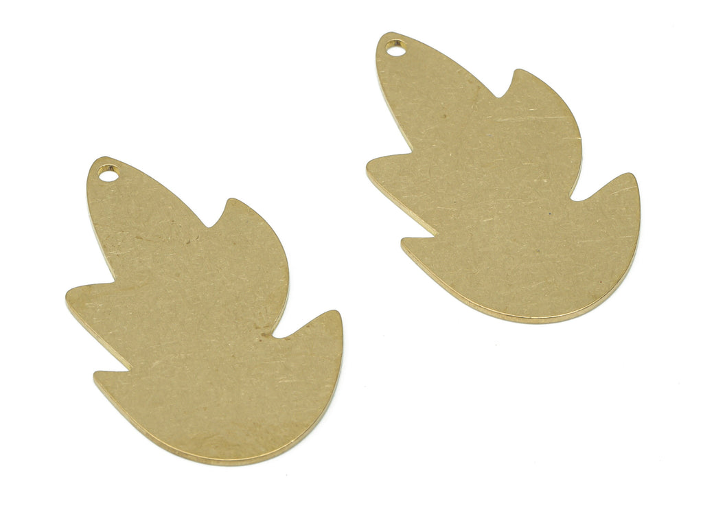 Personalized Stamping Blank - Brass Botanical Flower Charms - Raw Brass Abstract Pendant - Jewelry Supplies - 31.71x19.05x0.62mm - PPA3451 - DOMEDBAZAAR