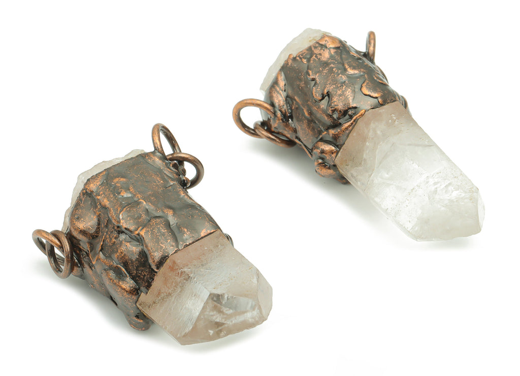 Clear Quartz Bullet Pendant – Natural Irregular Big Crystal Charm – DIY Jewelry Supplies – Average Size - 42.83×22.85×14.41mm - NS1346 - DOMEDBAZAAR