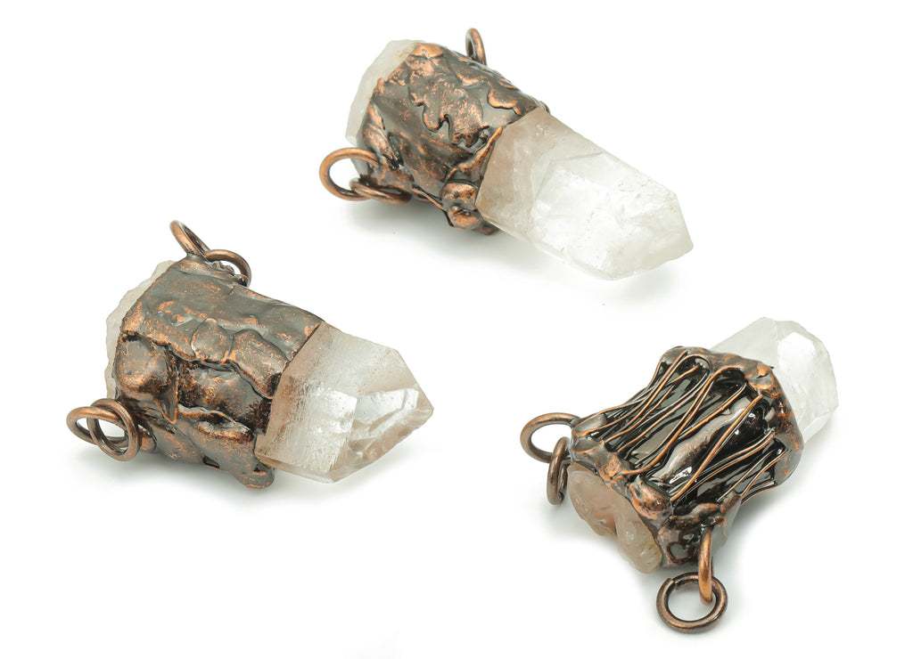 Clear Quartz Bullet Pendant – Natural Irregular Big Crystal Charm – DIY Jewelry Supplies – Average Size - 42.83×22.85×14.41mm - NS1346 - DOMEDBAZAAR