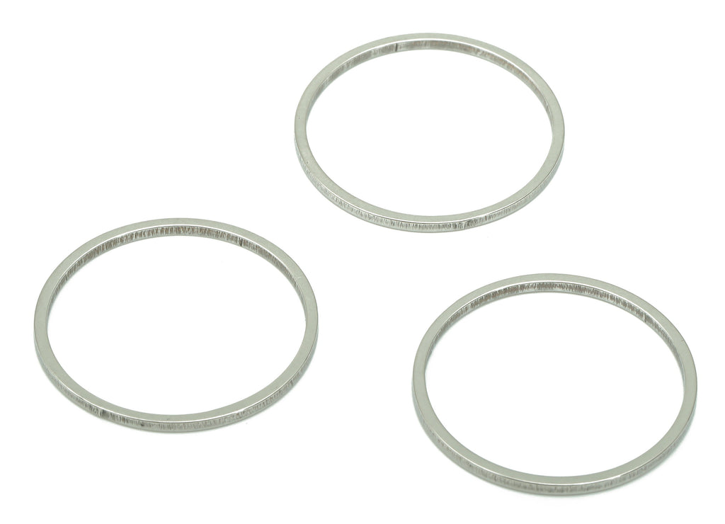 Stainless Steel 201 Round Hoop Connector - 20*1*1mm - Stainless Steel 201 Circle Ring Links - Jewelry Supplies - 19.68x19.68x1mm - SS1367-20 - DOMEDBAZAAR