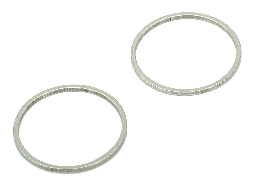 Stainless Steel 201 Round Hoop Connector - 20*1*1mm - Stainless Steel 201 Circle Ring Links - Jewelry Supplies - 19.68x19.68x1mm - SS1367-20 - DOMEDBAZAAR