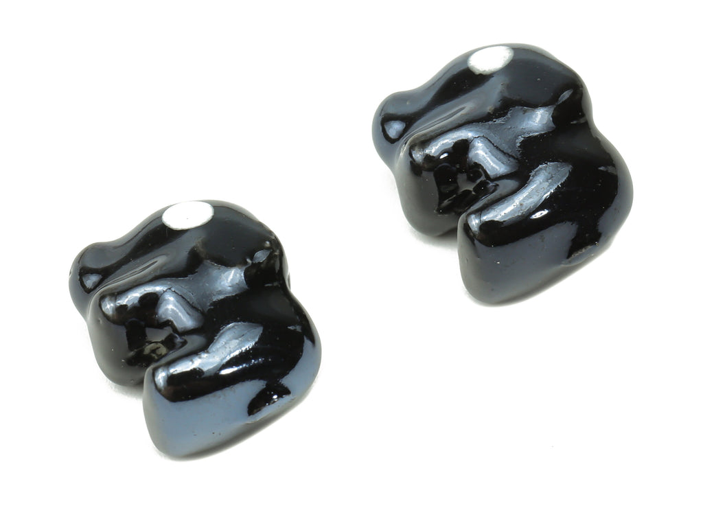 Glazed Ceramic Elephant Beads - Carved Elephant Beads - Handmade Beads - Bracelet Beads - Connectors Beads - 13.76x11.07x8mm - NS1839A - DOMEDBAZAAR