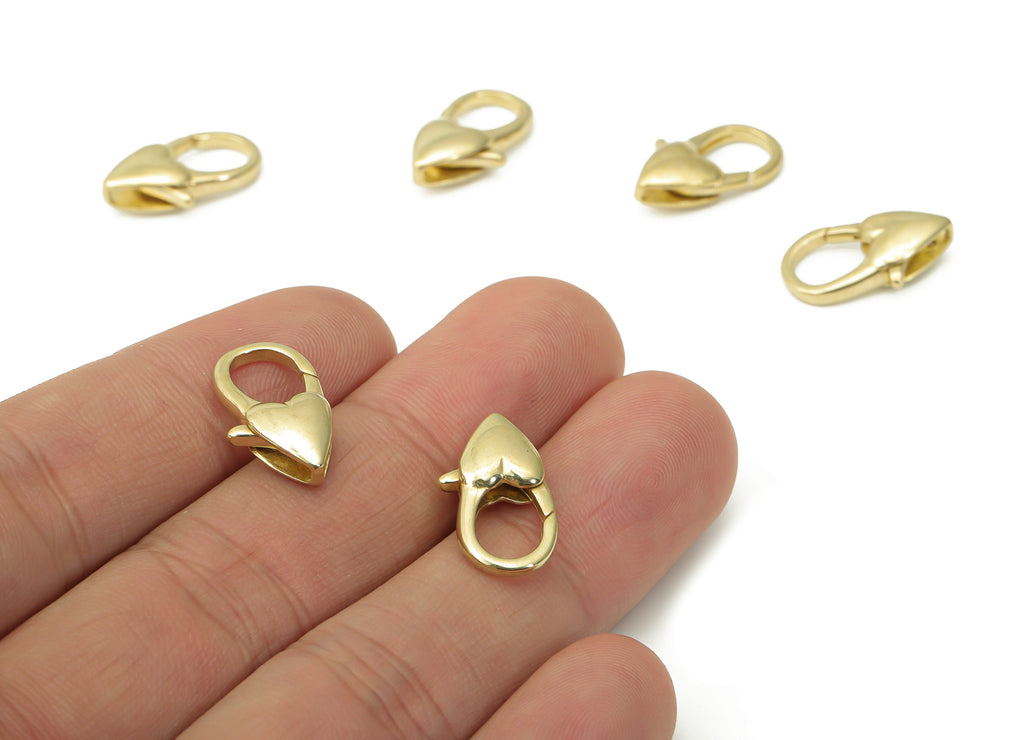 Raw Brass Heart Lobster Claw - Brass Trigger Clasps – Jewelry Clasps - Brass Parrot Clasps - Jewelry Supplies - 18x10.03x4.92mm - PP5261 - DOMEDBAZAAR