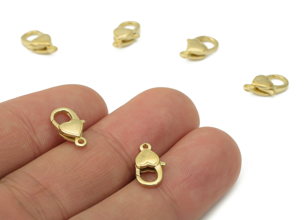 Raw Brass Heart Lobster Claw - Brass Trigger Clasps – Jewelry Clasps - Brass Parrot Clasps - Jewelry Supplies - 12.75x6.83x3.18mm - PP5256 - DOMEDBAZAAR