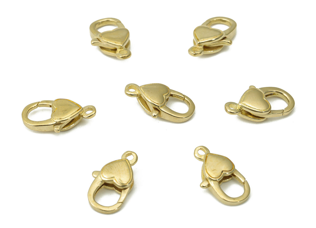 Raw Brass Heart Lobster Claw - Brass Trigger Clasps – Jewelry Clasps - Brass Parrot Clasps - Jewelry Supplies - 12.75x6.83x3.18mm - PP5256 - DOMEDBAZAAR