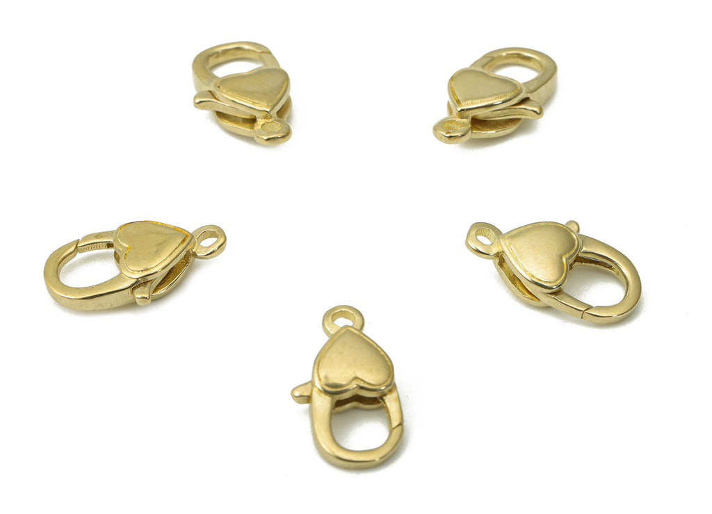 Raw Brass Heart Lobster Claw - Brass Trigger Clasps – Jewelry Clasps - Brass Parrot Clasps - Jewelry Supplies - 12.75x6.83x3.18mm - PP5256 - DOMEDBAZAAR