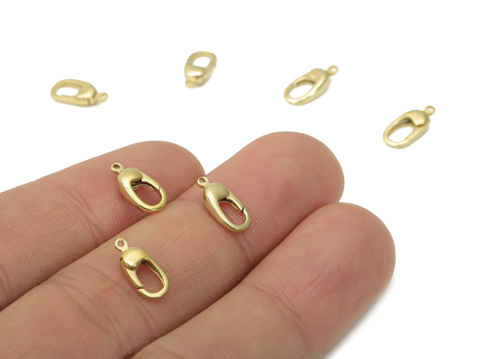 Raw Brass Mini Lobster Claw - Brass Trigger Clasps – Jewelry Clasps - Brass Parrot Clasps - Jewelry Supplies - 10.72x4.66x3.12mm - PP5221 - DOMEDBAZAAR