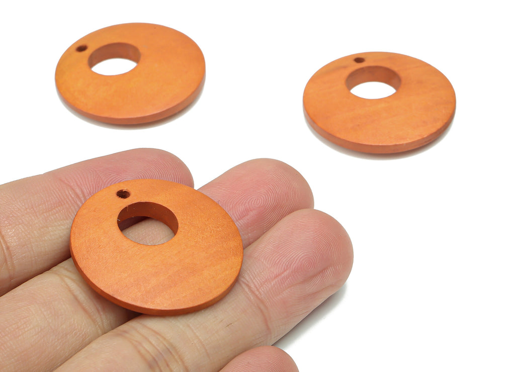 Hemu Wood Round Earring Charms - Hemu Wood Circle Pendant - DIY Jewelry Making Supplies - 30.03x30.03x4.46mm - BB1182B - DOMEDBAZAAR