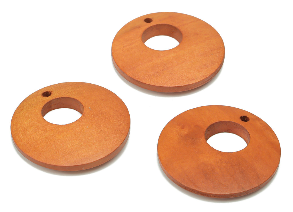 Hemu Wood Round Earring Charms - Hemu Wood Circle Pendant - DIY Jewelry Making Supplies - 30.03x30.03x4.46mm - BB1182B - DOMEDBAZAAR