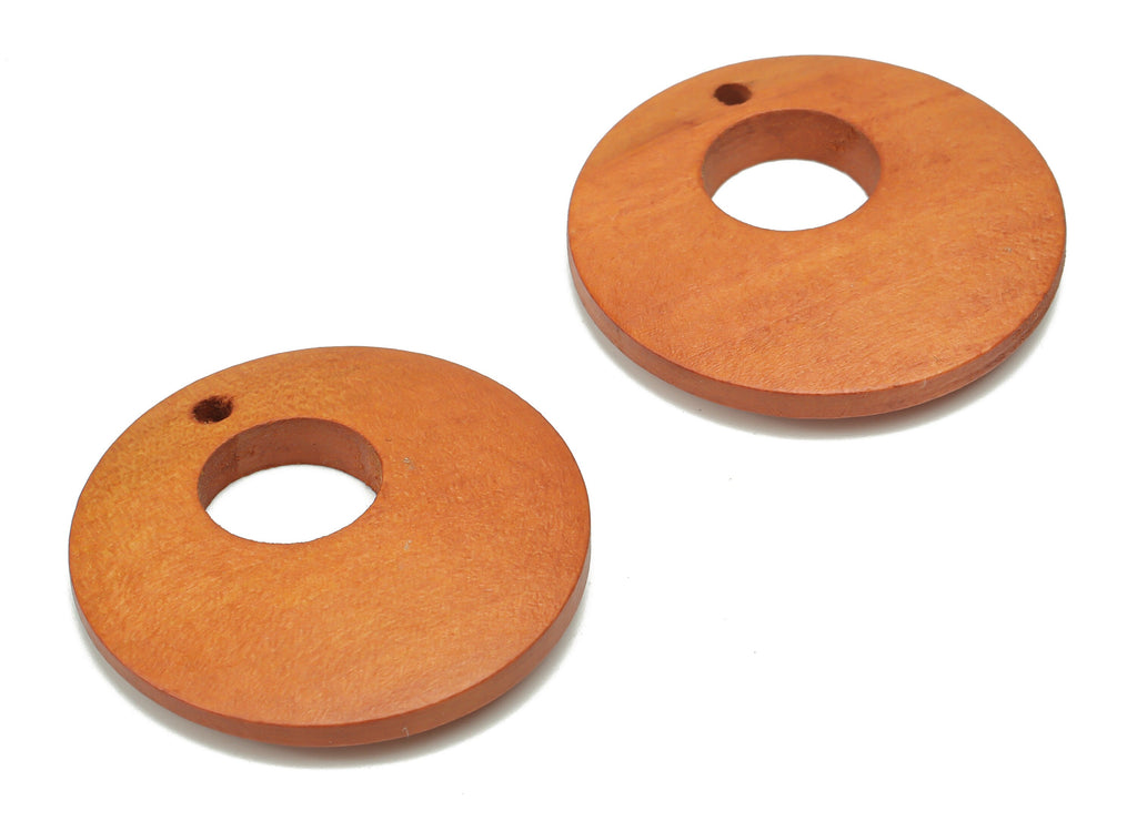 Hemu Wood Round Earring Charms - Hemu Wood Circle Pendant - DIY Jewelry Making Supplies - 30.03x30.03x4.46mm - BB1182B - DOMEDBAZAAR