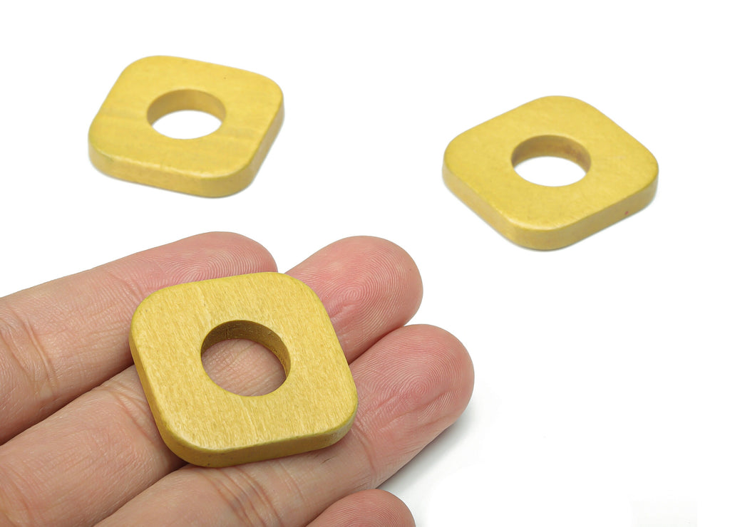 Hemu Wood Square Round Earring Connector - Hemu Wood Square Charms and Pendant - DIY Jewelry Making Supplies - 28.8x28.8x5.02mm - BB1187A - DOMEDBAZAAR