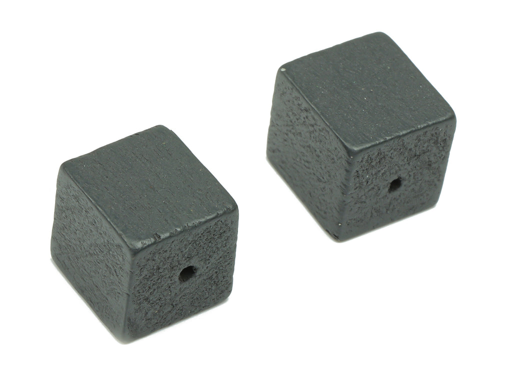 Hemu Wood Square Earring Connector - Hemu Wood Square Cube Beads - DIY Jewelry Making Supplies - 11.7x11.7x11.7mm - BB1205 - DOMEDBAZAAR