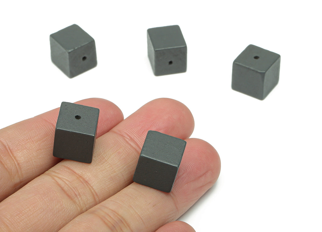 Hemu Wood Square Earring Connector - Hemu Wood Square Cube Beads - DIY Jewelry Making Supplies - 11.7x11.7x11.7mm - BB1205 - DOMEDBAZAAR