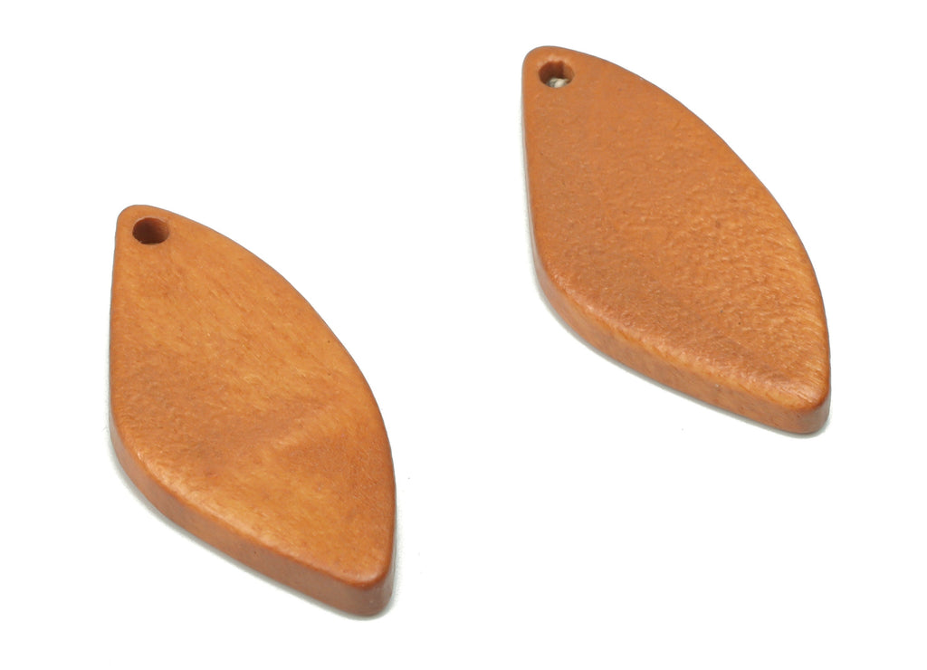 Hemu Wood Leaf Earring Charms - Hemu Wood Leaf Charms - DIY Jewelry Making Supplies - 26.15x11.97x2.7mm - BB1179A - DOMEDBAZAAR
