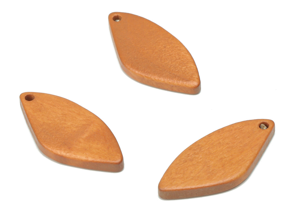 Hemu Wood Leaf Earring Charms - Hemu Wood Leaf Charms - DIY Jewelry Making Supplies - 26.15x11.97x2.7mm - BB1179A - DOMEDBAZAAR