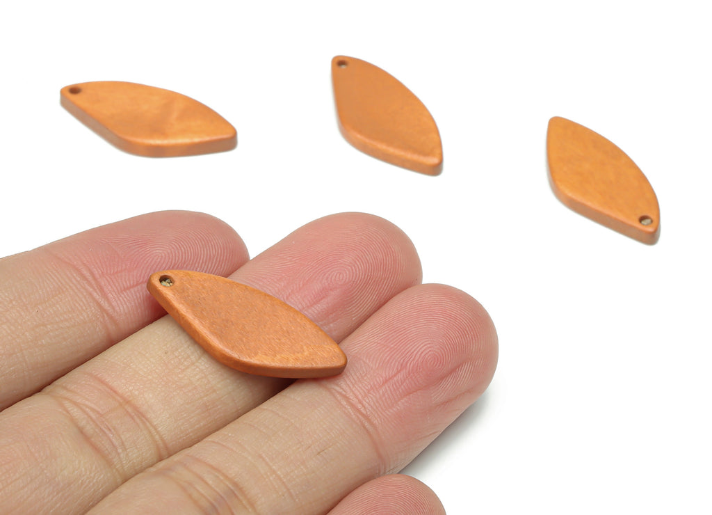 Hemu Wood Leaf Earring Charms - Hemu Wood Leaf Charms - DIY Jewelry Making Supplies - 26.15x11.97x2.7mm - BB1179A - DOMEDBAZAAR