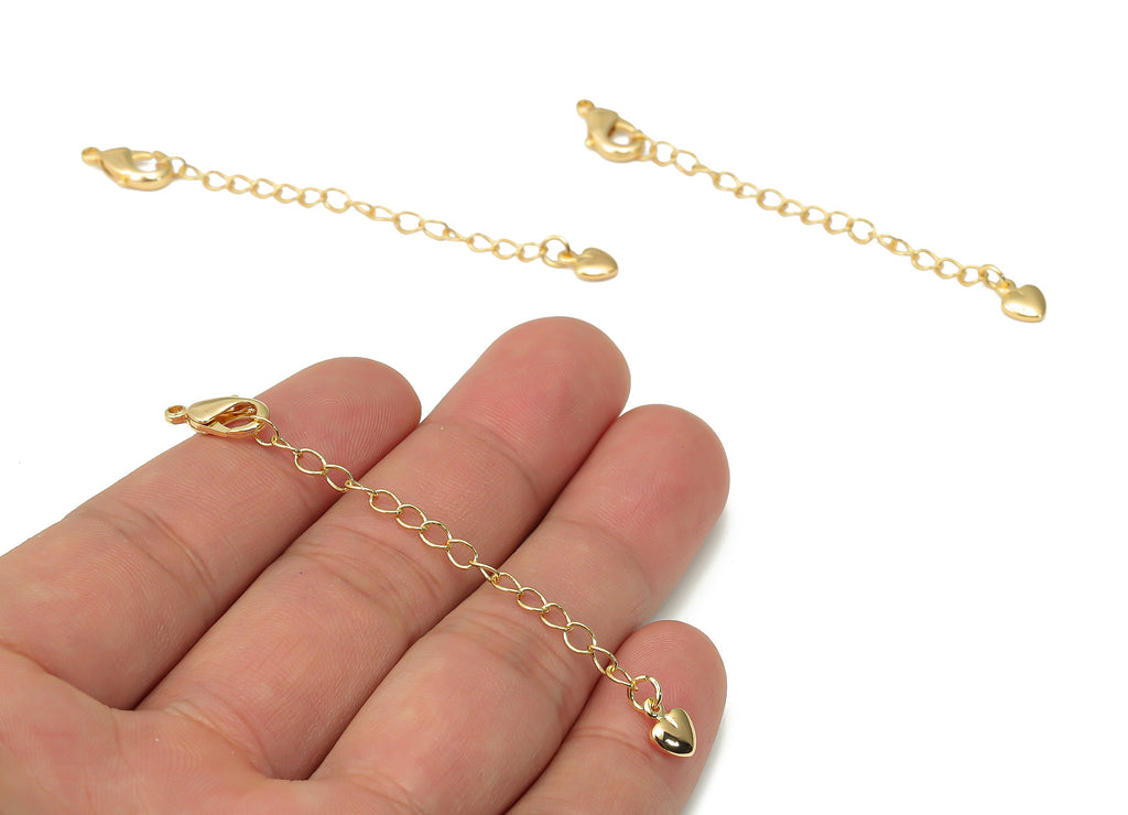 Brass Parrot Lobster Claw Chain Tassel Necklace - Gold Heart Chain Tassel Bracelet - 18K Real Gold Plated Brass - 65.52x6.54x2.7mm - RGP4431 - DOMEDBAZAAR
