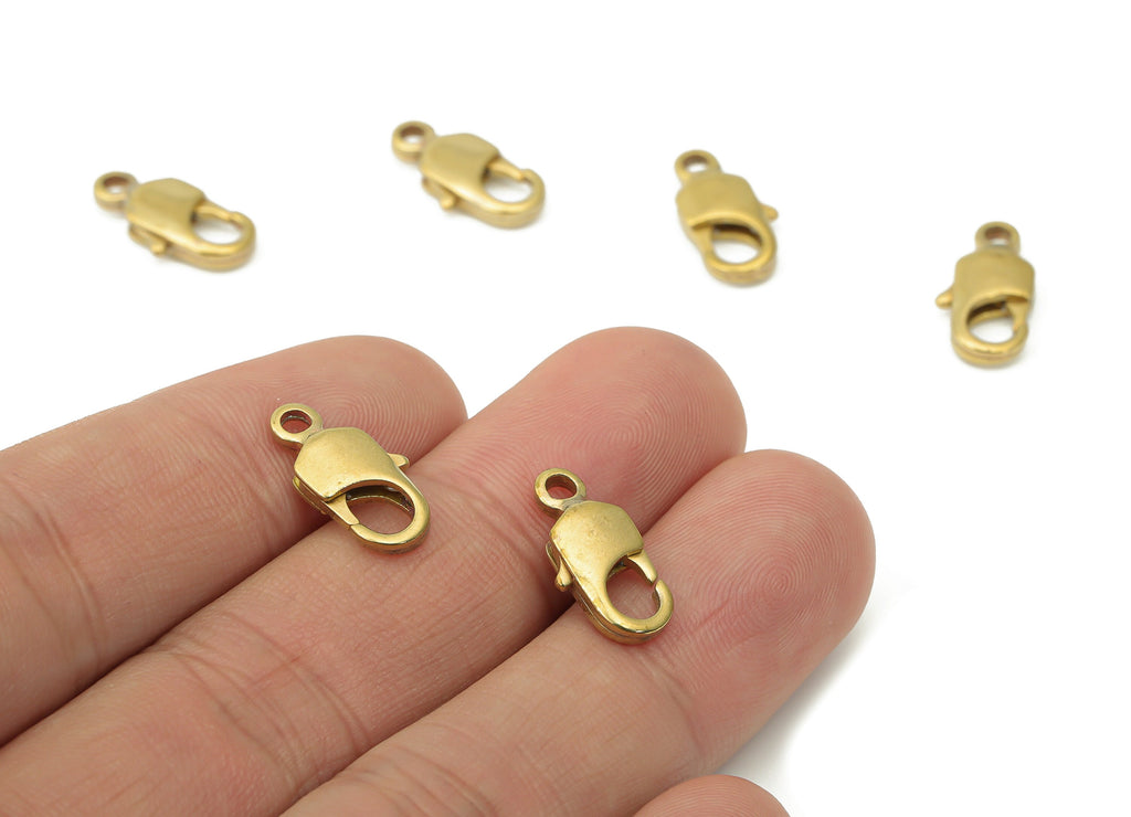 Brass Lobster Clasps – Raw Brass Lobster Claw Clasp – Infinity Lobster Clasp – Trigger Clasp – Jewelry Supplies - 16.11x8.09x3.17mm - PP5240 - DOMEDBAZAAR
