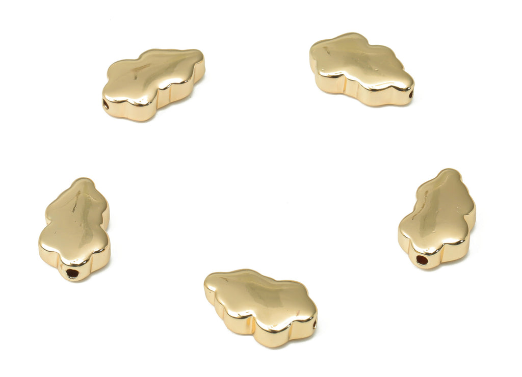 Gold Cloud Beads – Brass Cloud Spacer Beads – Bracelet Beads - 18K Real Gold Plated Brass - Jewelry Supplies - 13.1x7.82x3.97mm - RGP4465 - DOMEDBAZAAR