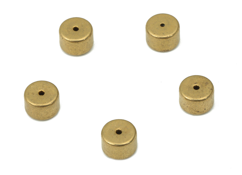 Raw Brass Round Earring Stopper Cylinder - Ear Nuts - Ear Wire Backs - Earring Findings - Jewelry Making Supplies - 5.93x4.05x5.9mm - PP7351 - DOMEDBAZAAR