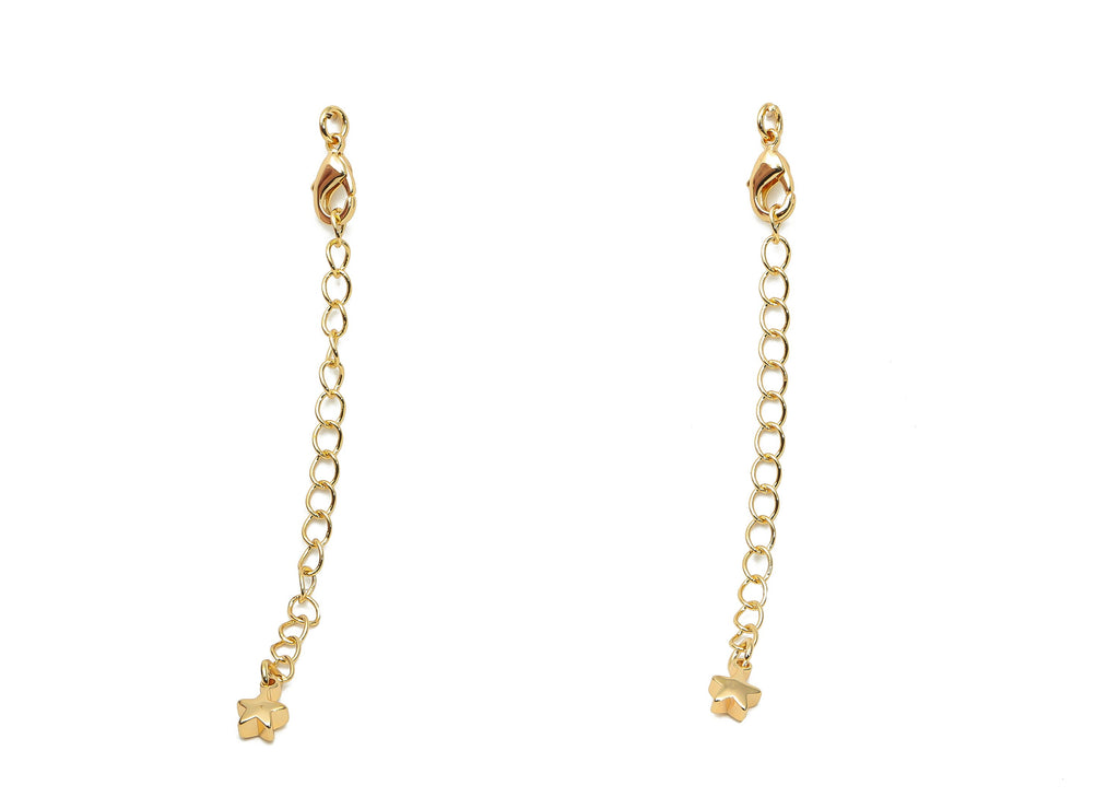 Brass Parrot Lobster Claw Chain Tassel Necklace - Gold Star Chain Tassel Bracelet - 18K Real Gold Plated Brass - 67.8x5.2x2.52mm - RGP4473 - DOMEDBAZAAR