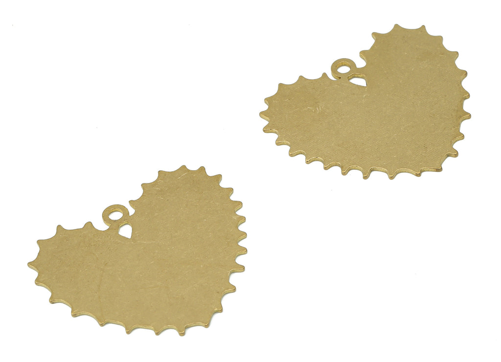 Personalized Stamping Blank - Brass Heart Earring Charms - Raw Brass Heart Pendant - Jewelry Making Supplies - 32x27.63x0.68mm - PPA3540 - DOMEDBAZAAR
