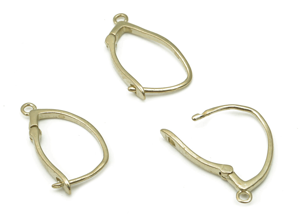 Raw Brass Earring Wire - Raw Brass Leverback Hook Earrings - Ear Wire - Jewelry Supplies - Earring Findings - 17.52x9.32x0.76mm - PP7507 - DOMEDBAZAAR