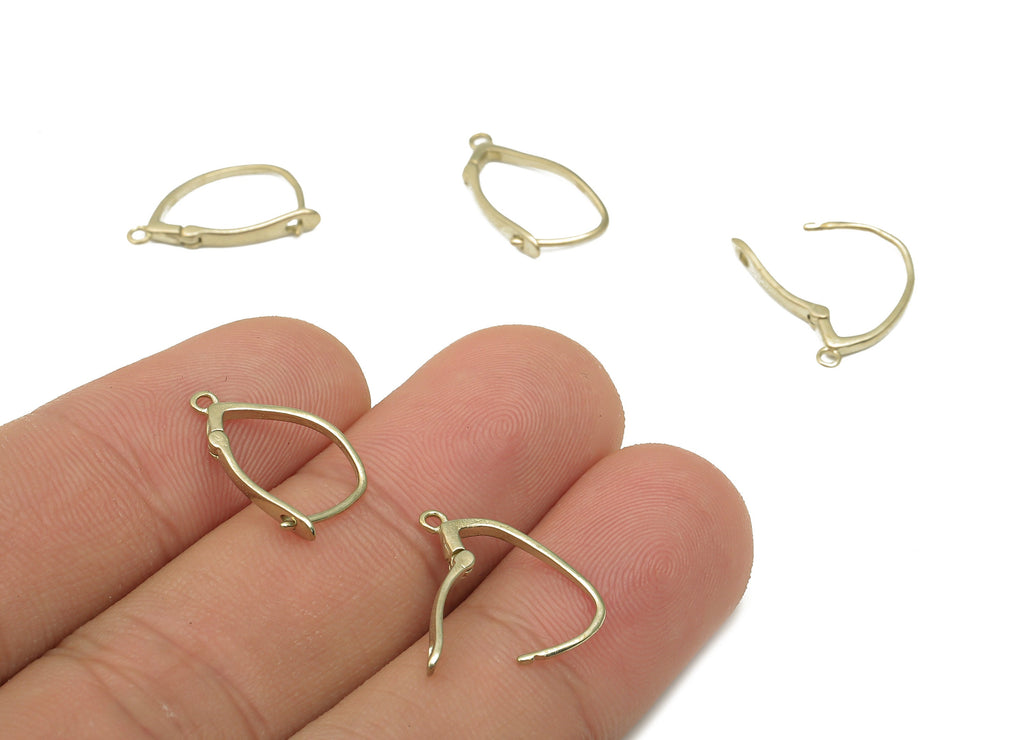 Raw Brass Earring Wire - Raw Brass Leverback Hook Earrings - Ear Wire - Jewelry Supplies - Earring Findings - 17.52x9.32x0.76mm - PP7507 - DOMEDBAZAAR