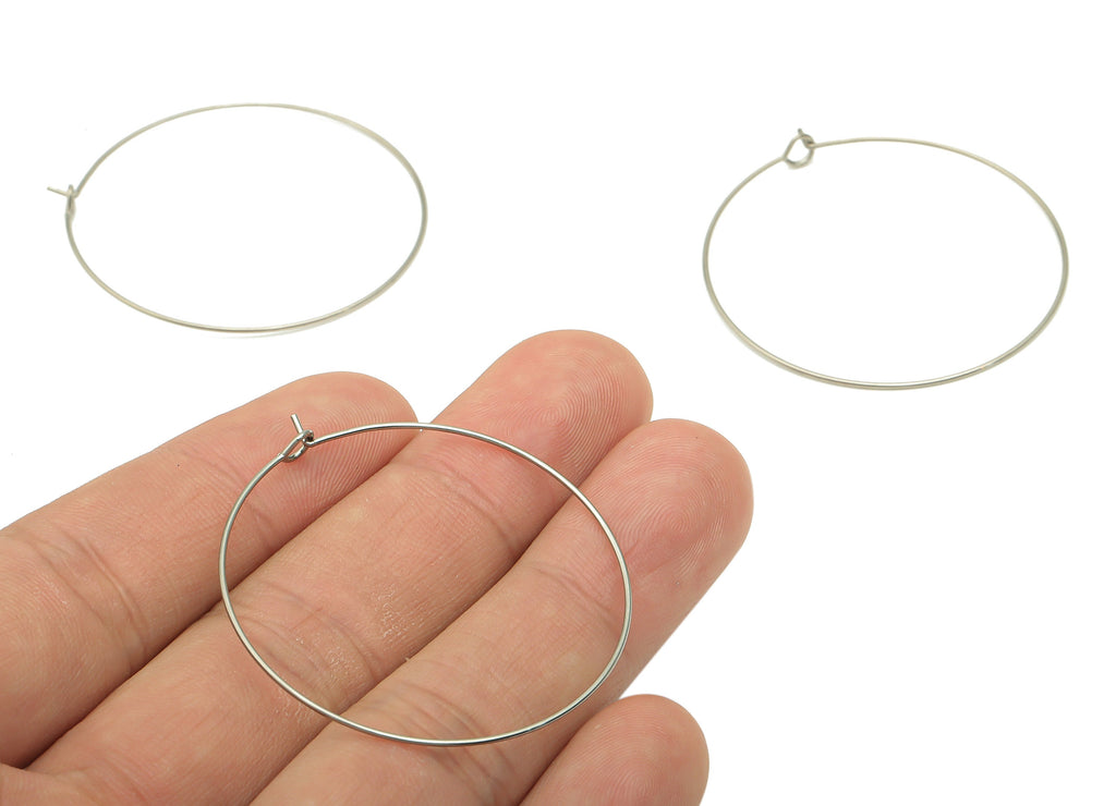 Stainless Steel Earring Hoop - 304 Stainless Steel Circle Ear Wire - Earring Hoop - Jewelry Making Supplies -40.05x40.05x0.63mm- SS1385-40 - DOMEDBAZAAR