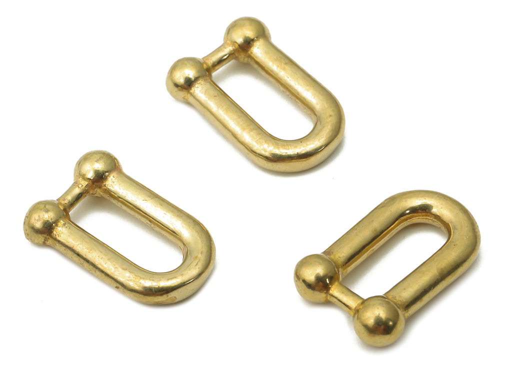 Brass U Link Earrings Charm - Raw Brass Hoop Earrings - Geometric Earrings - Brass U Shaped Hoop Earrings - 15.15x10.4x3.8mm - PP7645 - DOMEDBAZAAR