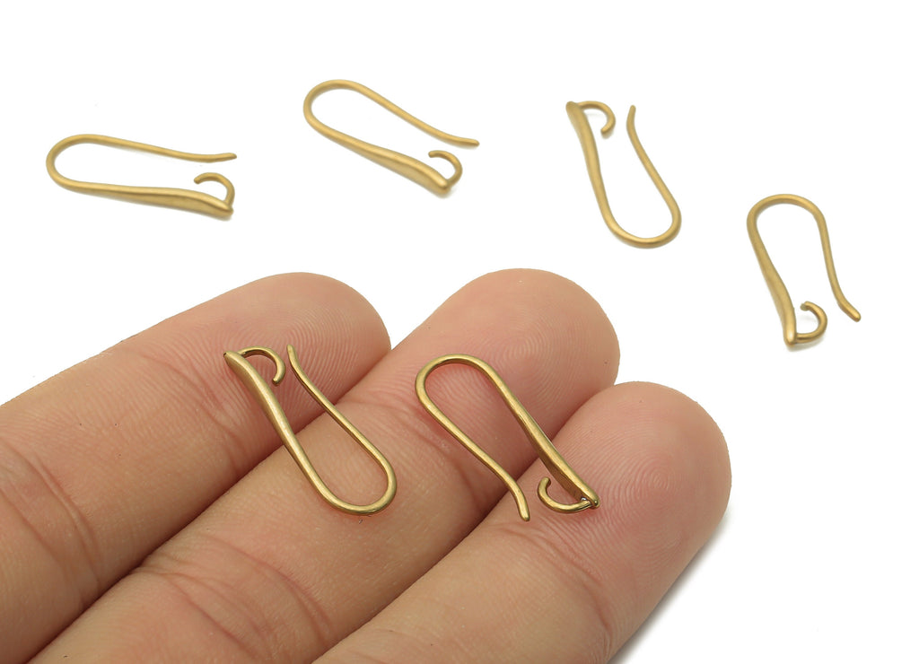 Brass Earrings Wires - Raw Brass Earrings Hook - Earrings Findings - Brass Earrings - 20.74x7.46x2.04mm - PP7789 - DOMEDBAZAAR