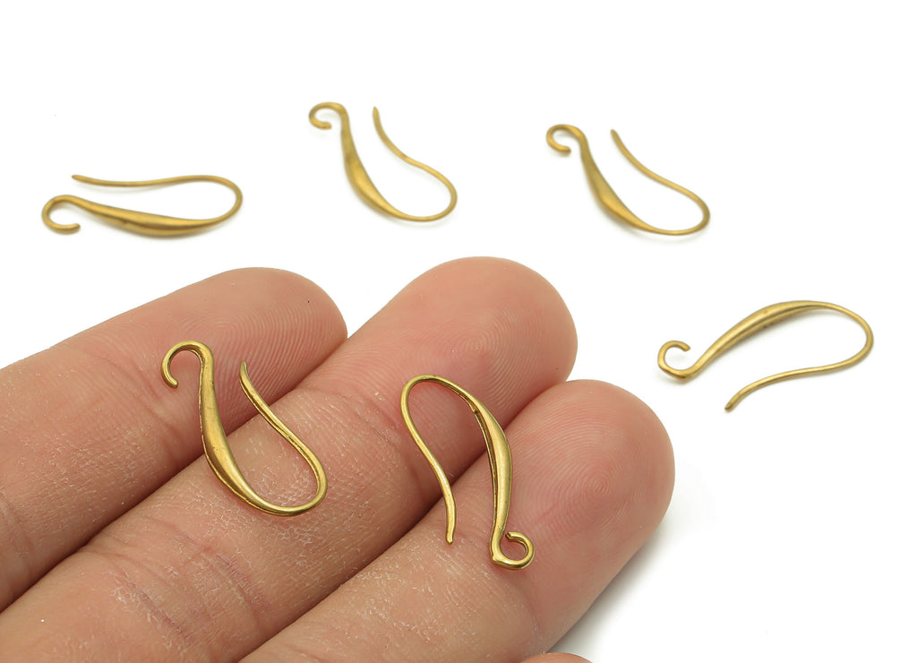 Brass Earrings Wires - Raw Brass Oval Ear Hooks - Brass Oval Pendant - Earrings Wires - Brass Earrings Hooks - 2.35x20.36x2.07mm - PP7800 - DOMEDBAZAAR