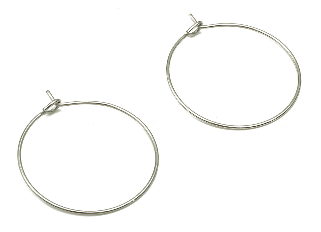 Stainless Steel Earring Hoop - 304 Stainless Steel Circle Ear Wire - Earring Hoop - Jewelry Making Supplies -24.97x24.97x0.64mm- SS1385-25 - DOMEDBAZAAR