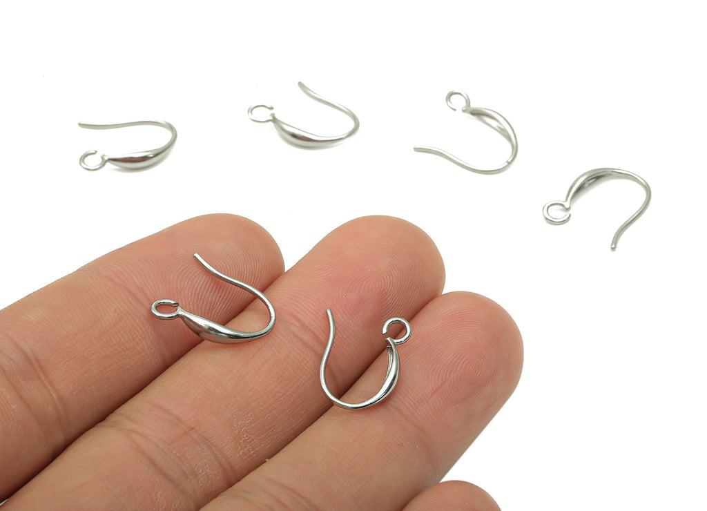 Stainless Steel Earrings Hooks - 304 Stainless Steel Ear Wires - Earring Findings - Jewelry Making Supplies -14.55x11.42x2.75mm - SS1388 - DOMEDBAZAAR