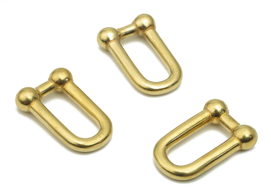 Brass U Link Earrings Charm - Raw Brass Hoop Earrings - Geometric Earrings - Brass U Shaped Hoop Earrings - 22.57x15.17x5.43mm - PP7642 - DOMEDBAZAAR