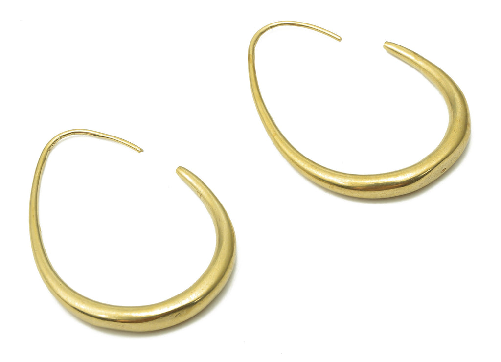 Brass Wire Teardrop Charms - Raw Brass Drop Hoop Earrings - Raw Brass Oval Hoops Earring - Raw Brass Charm - 38.24x28.46x3.74mm - PP7643 - DOMEDBAZAAR