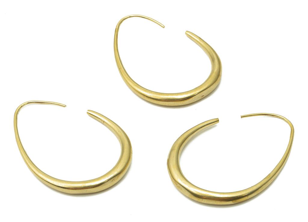 Brass Wire Teardrop Charms - Raw Brass Drop Hoop Earrings - Raw Brass Oval Hoops Earring - Raw Brass Charm - 38.24x28.46x3.74mm - PP7643 - DOMEDBAZAAR