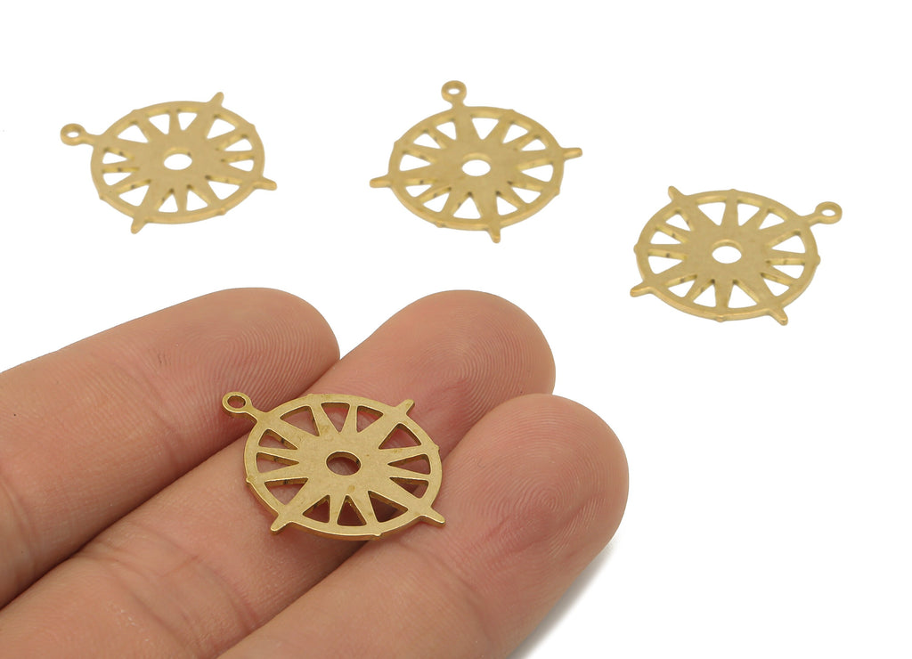 Brass North Star Charm - Raw Brass Polar Star Cutout Earring Charm - Starburst Necklace Charm - Laser Cut - 24.78x22.44x0.65mm - PPA4225 - DOMEDBAZAAR