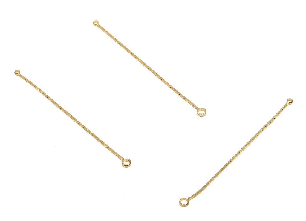 Brass Snake Chain Connector - 18K Real Gold Plated Brass Chains Tassel - Chain Earring - Chains Tassel - 53.41x3x1mm - RGP4719 - DOMEDBAZAAR