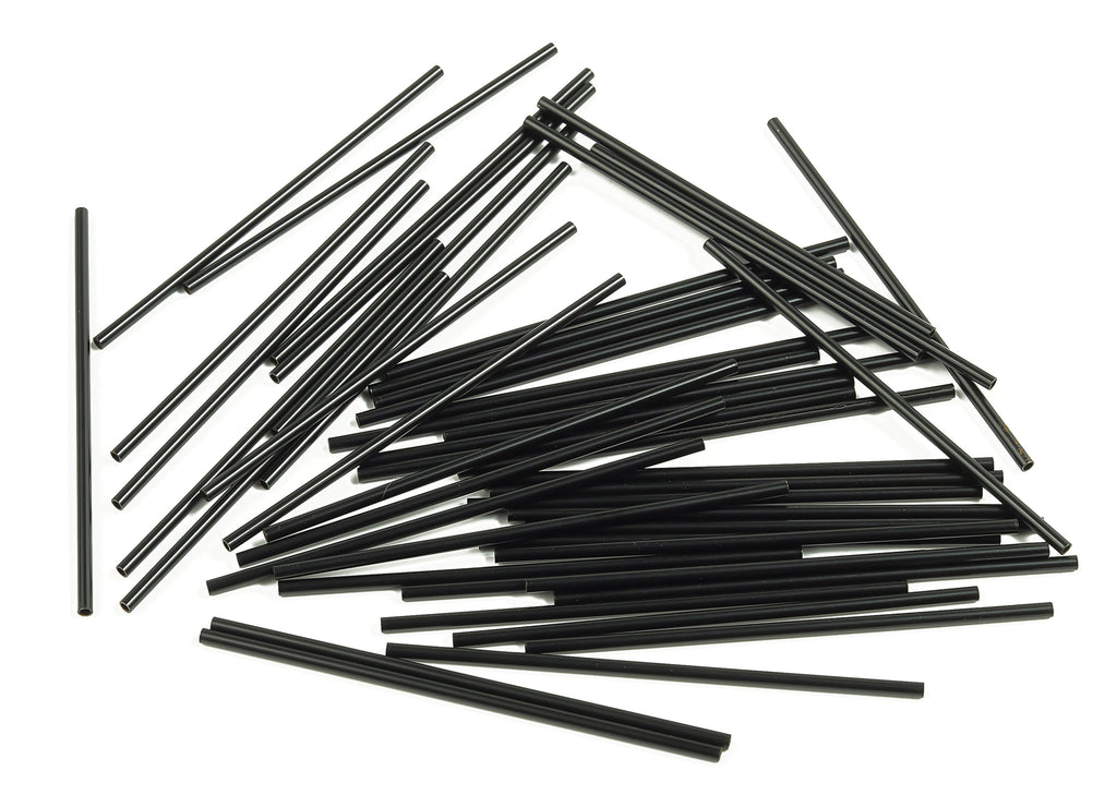 Matte Black Himmeli Tubes - Raw Brass Round Himmeli DIY Tube Beads - Circle Pipes for Geometric - For Air Plants -1.5x0.2x50mm - PP4567B-50 - DOMEDBAZAAR