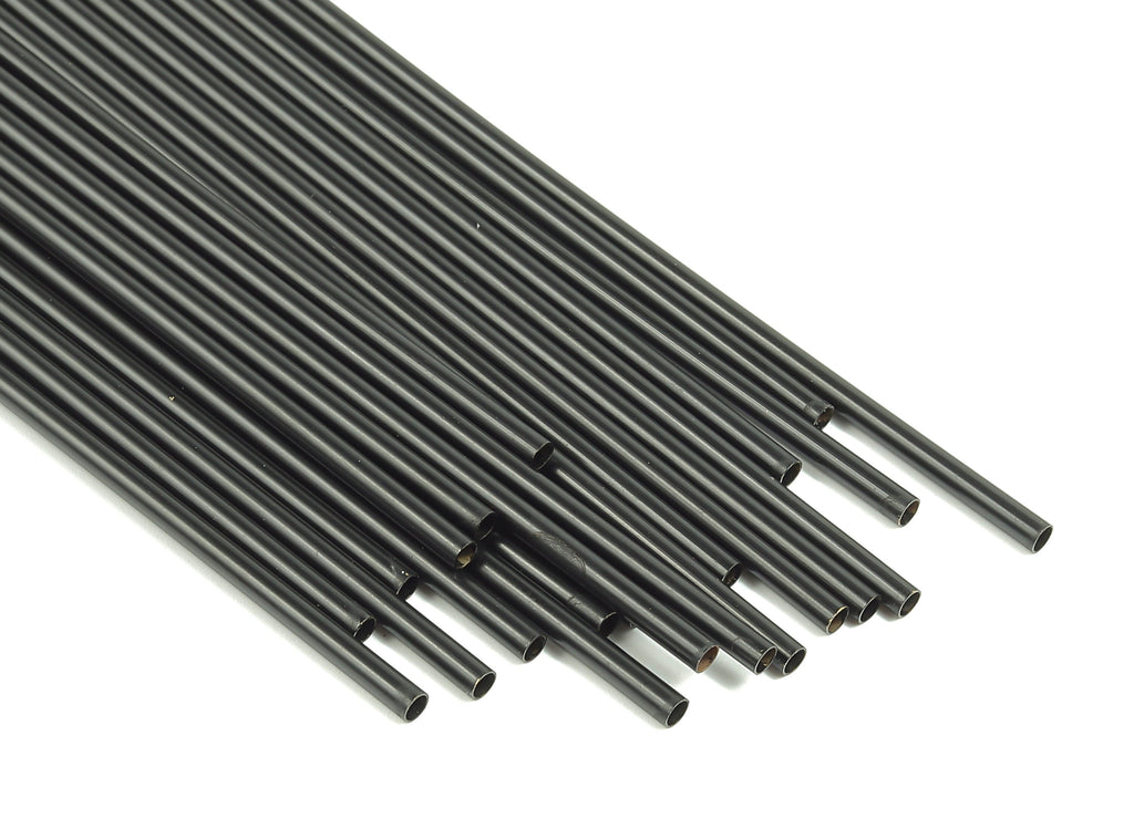 Matte Black Himmeli Tubes - Raw Brass Round Himmeli DIY Tube Beads - Circle Pipes for Geometric - For Air Plants -2.5x0.2x100mm- PP4569B-100 - DOMEDBAZAAR